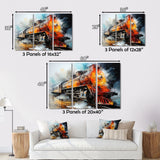 Abstract Train Translucent Rhythms I - Train Canvas Wall Art
