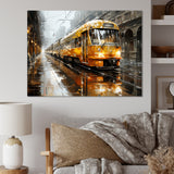 Yellow Train Translucent Rhythms I - Train Canvas Wall Art