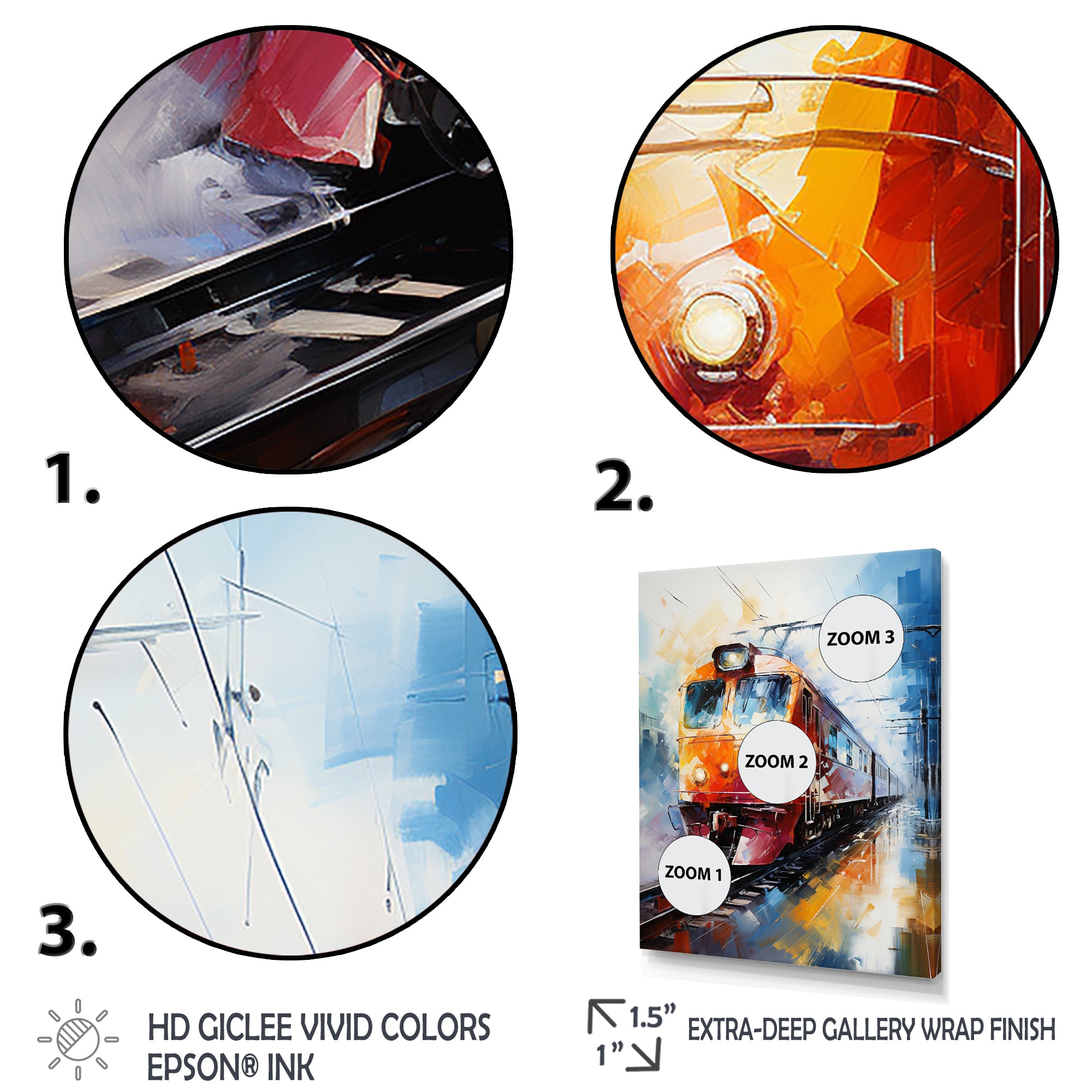 Abstract Train Vibrant Motion I - Train Canvas Wall Art