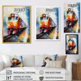 Abstract Train Vibrant Motion I - Train Canvas Wall Art