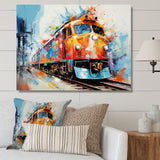 Abstract Train Vibrant Rails - Train Canvas Wall Art