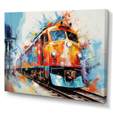 Abstract Train Vibrant Rails - Train Canvas Wall Art