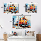 Abstract Train Vibrant Rails - Train Canvas Wall Art