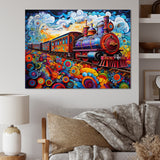 Abstract Train Whimsical Journey I - Train Canvas Wall Art