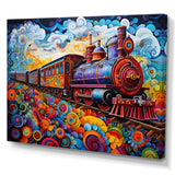 Abstract Train Whimsical Journey I - Train Canvas Wall Art