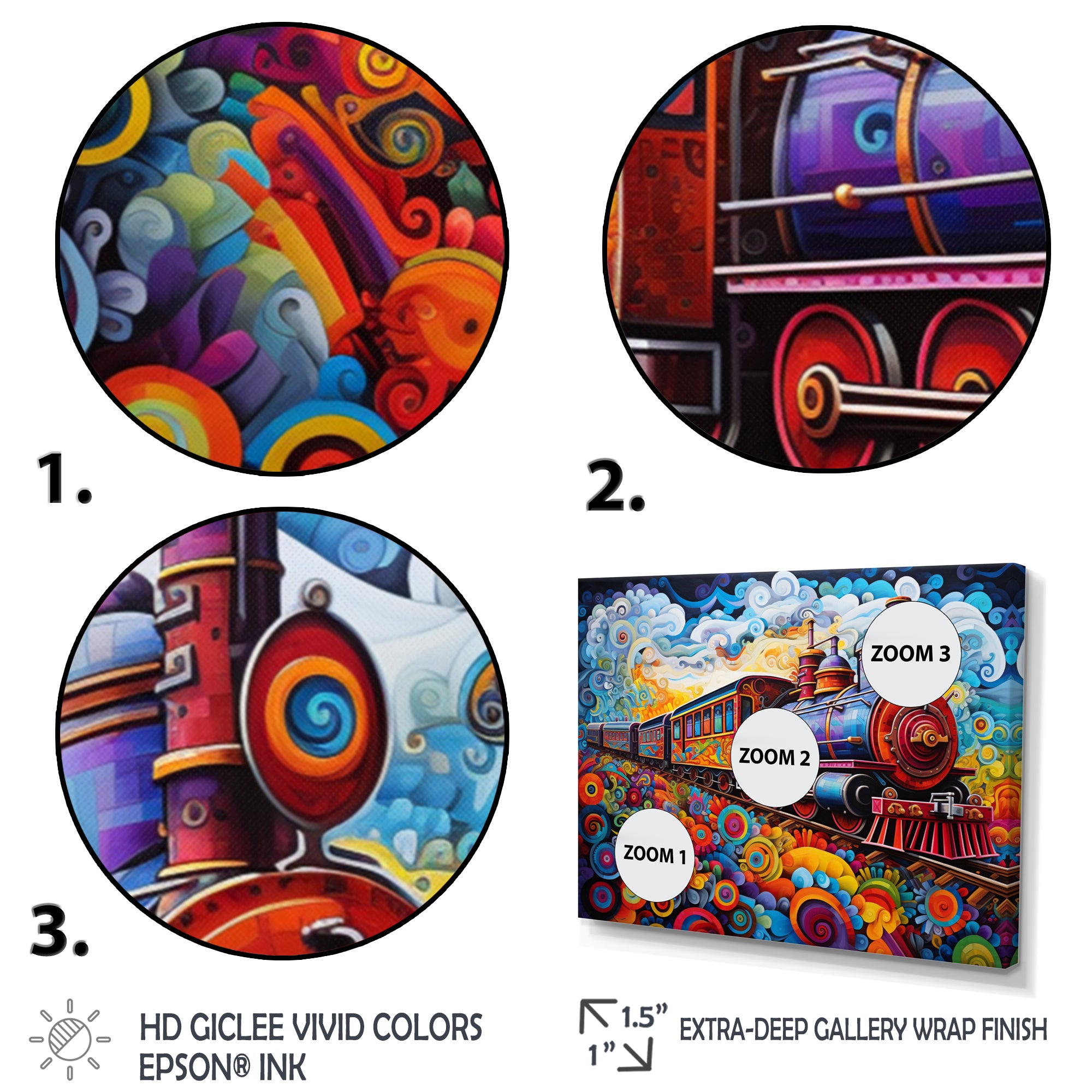 Abstract Train Whimsical Journey I - Train Canvas Wall Art