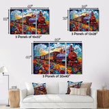Abstract Train Whimsical Journey I - Train Canvas Wall Art