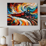 Abstract Train Whirling Momentum - Train Canvas Wall Art