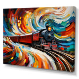 Abstract Train Whirling Momentum - Train Canvas Wall Art