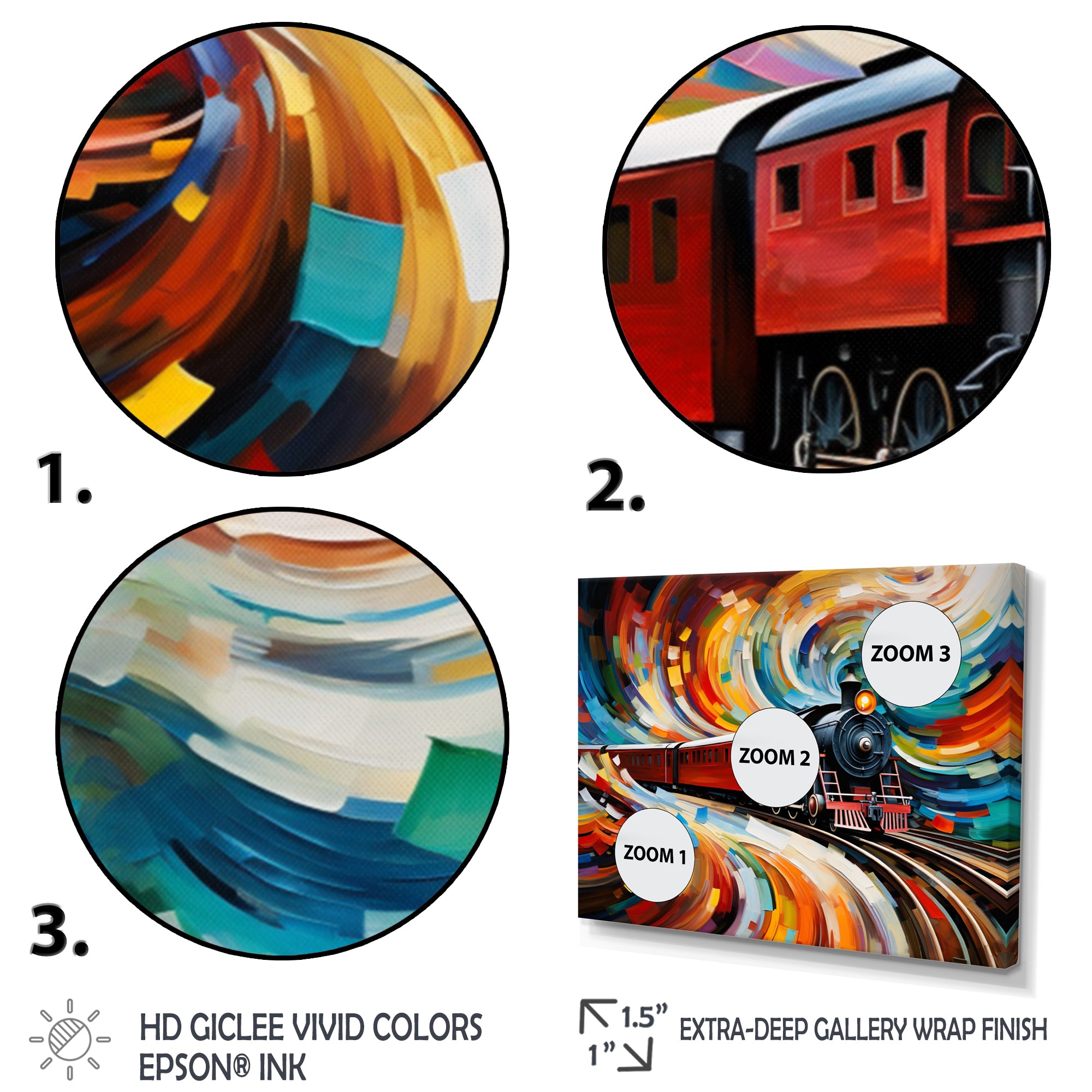 Abstract Train Whirling Momentum - Train Canvas Wall Art