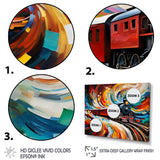 Abstract Train Whirling Momentum - Train Canvas Wall Art
