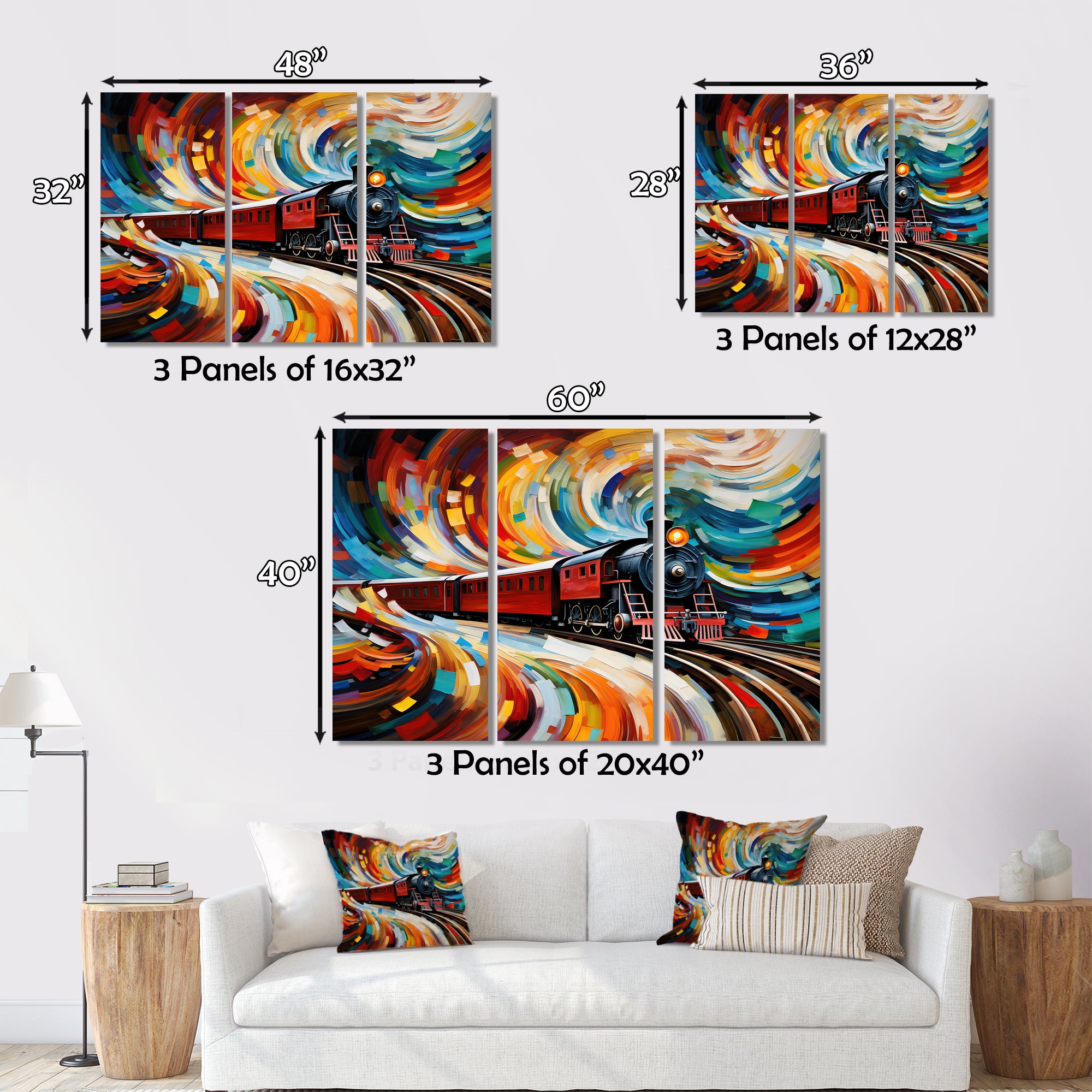 Abstract Train Whirling Momentum - Train Canvas Wall Art