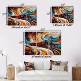 Abstract Train Whirling Momentum - Train Canvas Wall Art