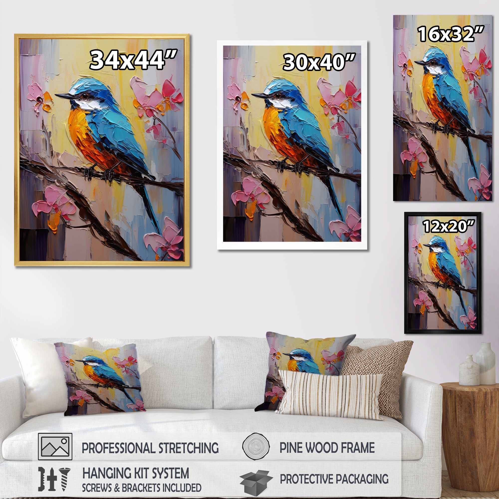 Bluebird Serenade Painting - Bird Wall Decor