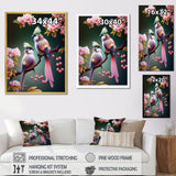 Pink Cardinal Birds On A Branch - Bird Bedroom Wall Art