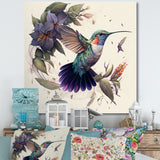 Purple Colibri Vintage Illustration - Bird Canvas Wall Art