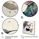 Purple Colibri Vintage Illustration - Bird Canvas Wall Art