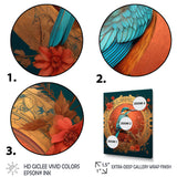 Blue Kingfisher Retro Illustration - Bird Canvas Wall Art