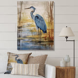 Blue Heron By The Waterside Watercolor - Bird Wall Art Prints