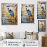 Blue Heron By The Waterside Watercolor - Bird Wall Art Prints