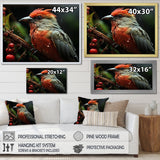 Orange Tropical Bird On Branch Nature Photography - Bird Wall Decor