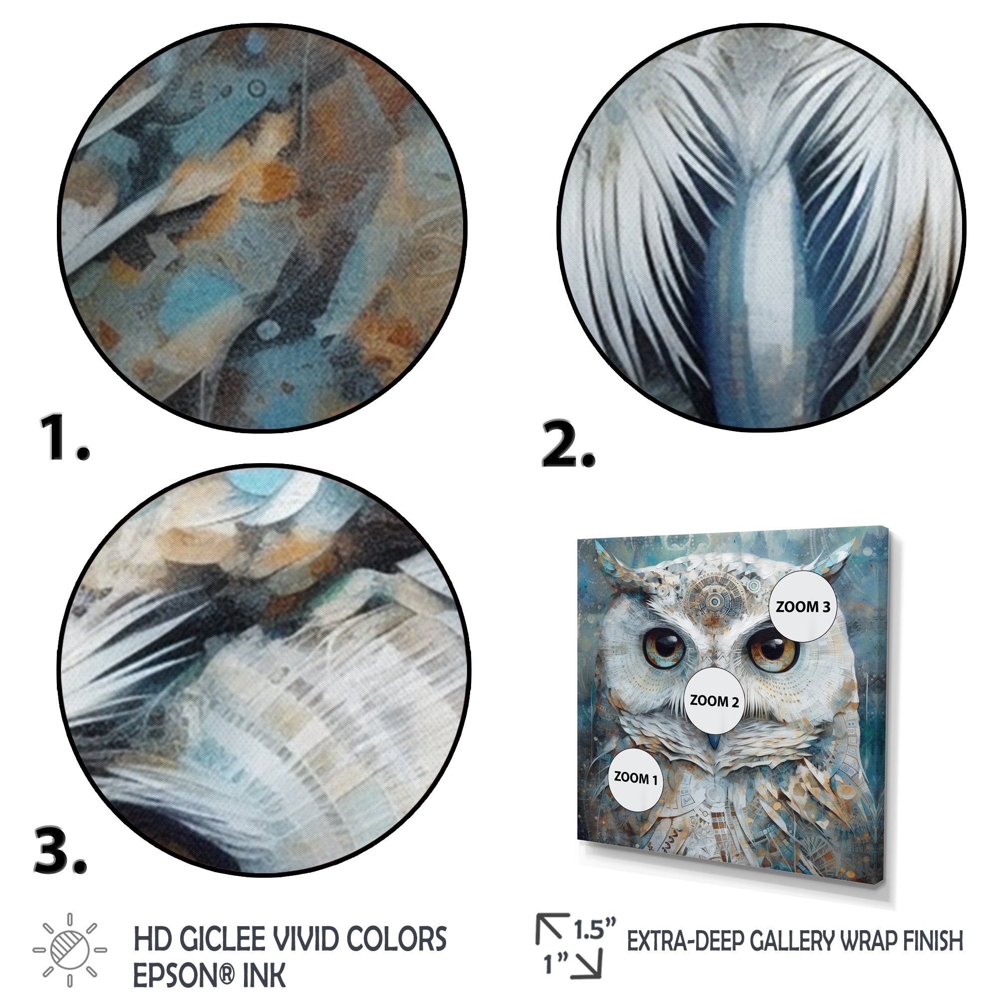 Portrait Of Magical Tribal White Owl - Owl Wall Art Prints