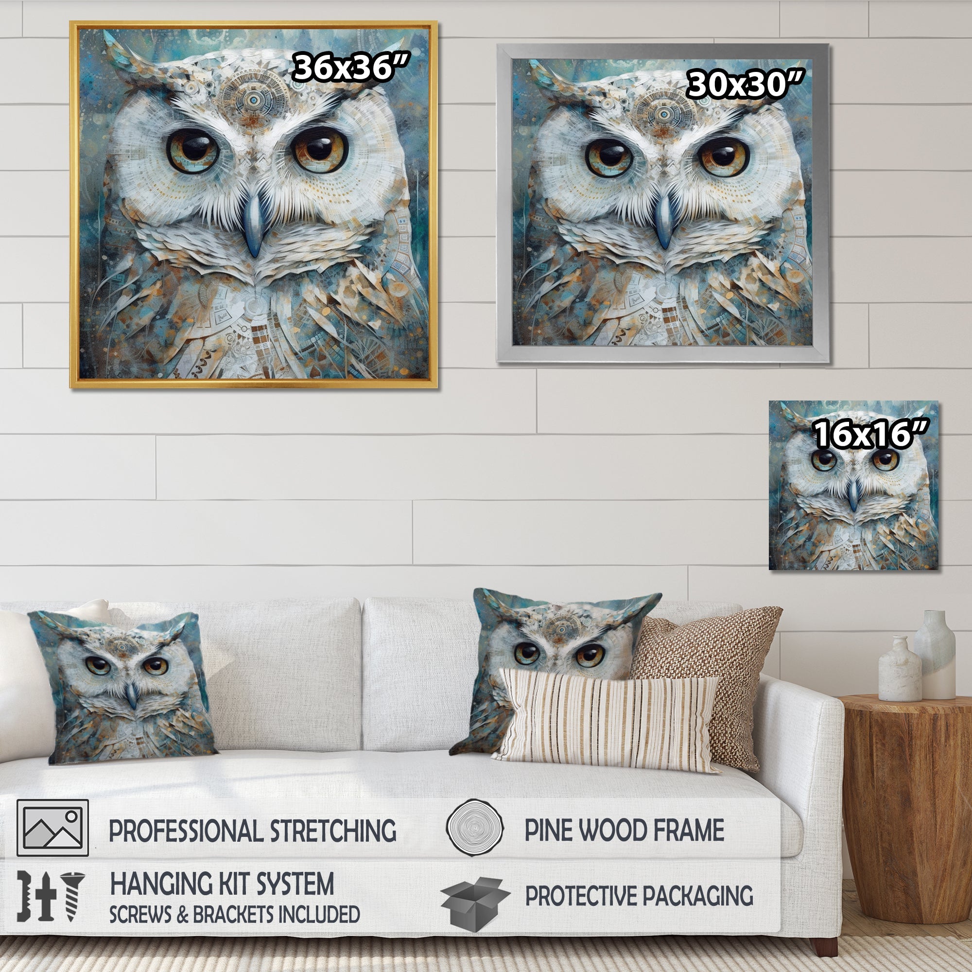 Portrait Of Magical Tribal White Owl - Owl Wall Art Prints
