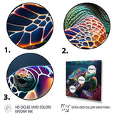 Colorful Deep Sea Turtle Portrait - Turtle Wall Art Prints