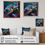 Colorful Deep Sea Turtle Portrait - Turtle Wall Art Prints