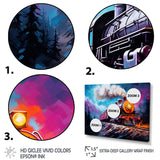 Steam train Travelling In Winter Snow Painting - Train Canvas Wall Art