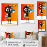 Strange Friendly Creature On Yellow - Bird Canvas Wall Art