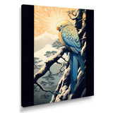 Blue Bird On Winter Brench - Bird Home Decor Art