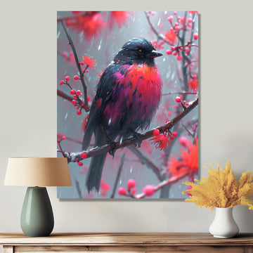 Cardinal Bird On Branch Christmas Wood - Bird Bedroom Wall Art
