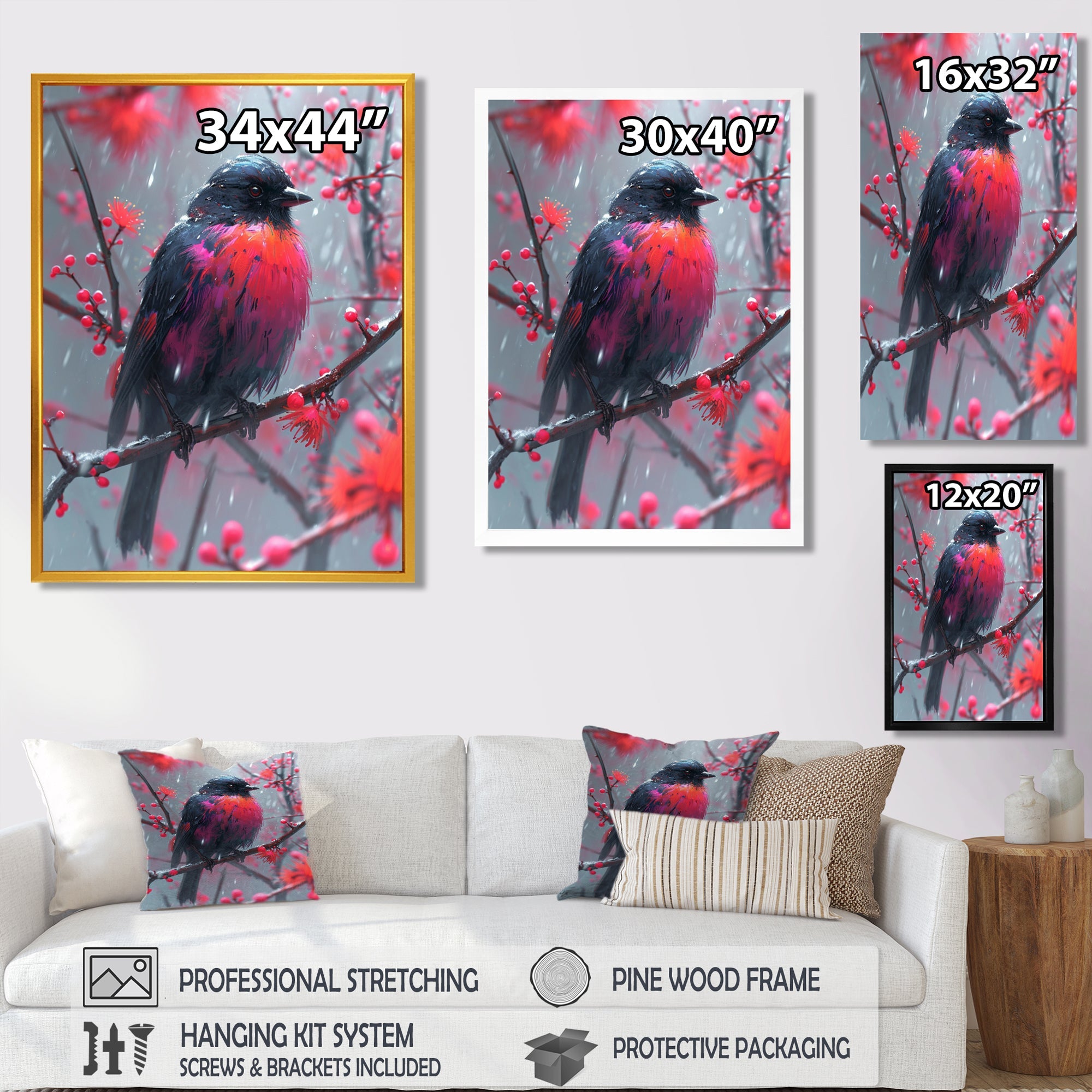 Cardinal Bird On Branch Christmas Wood - Bird Bedroom Wall Art