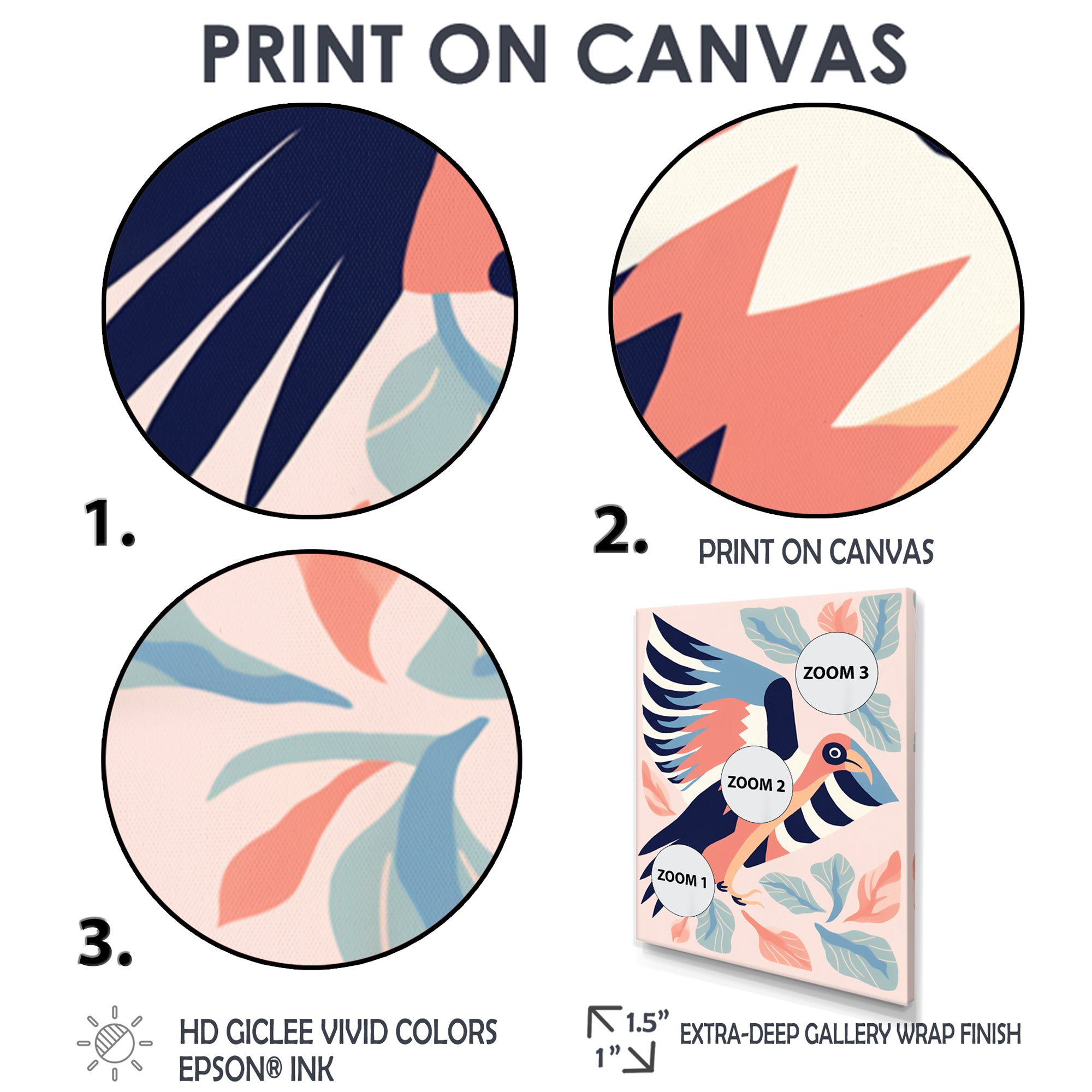 Eagle Retro Illustration - Bird Floral Wall Decor