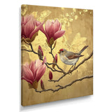 Finch Bird On Magnolia Tree - Bird Wall Decor