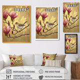 Finch Bird On Magnolia Tree - Bird Wall Decor