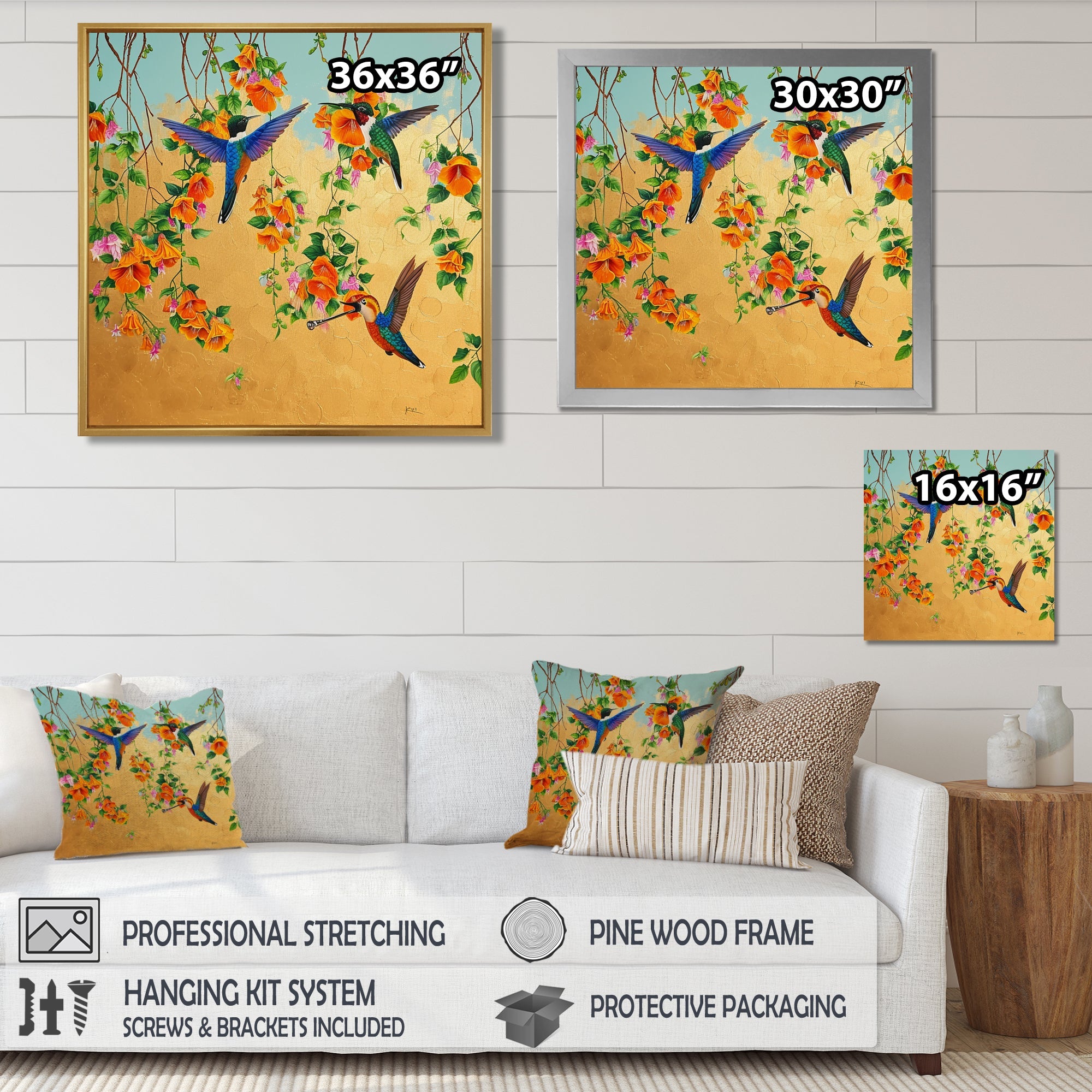 Kolibri Birds Drinking Flower Nectar - Bird Wall Art Prints