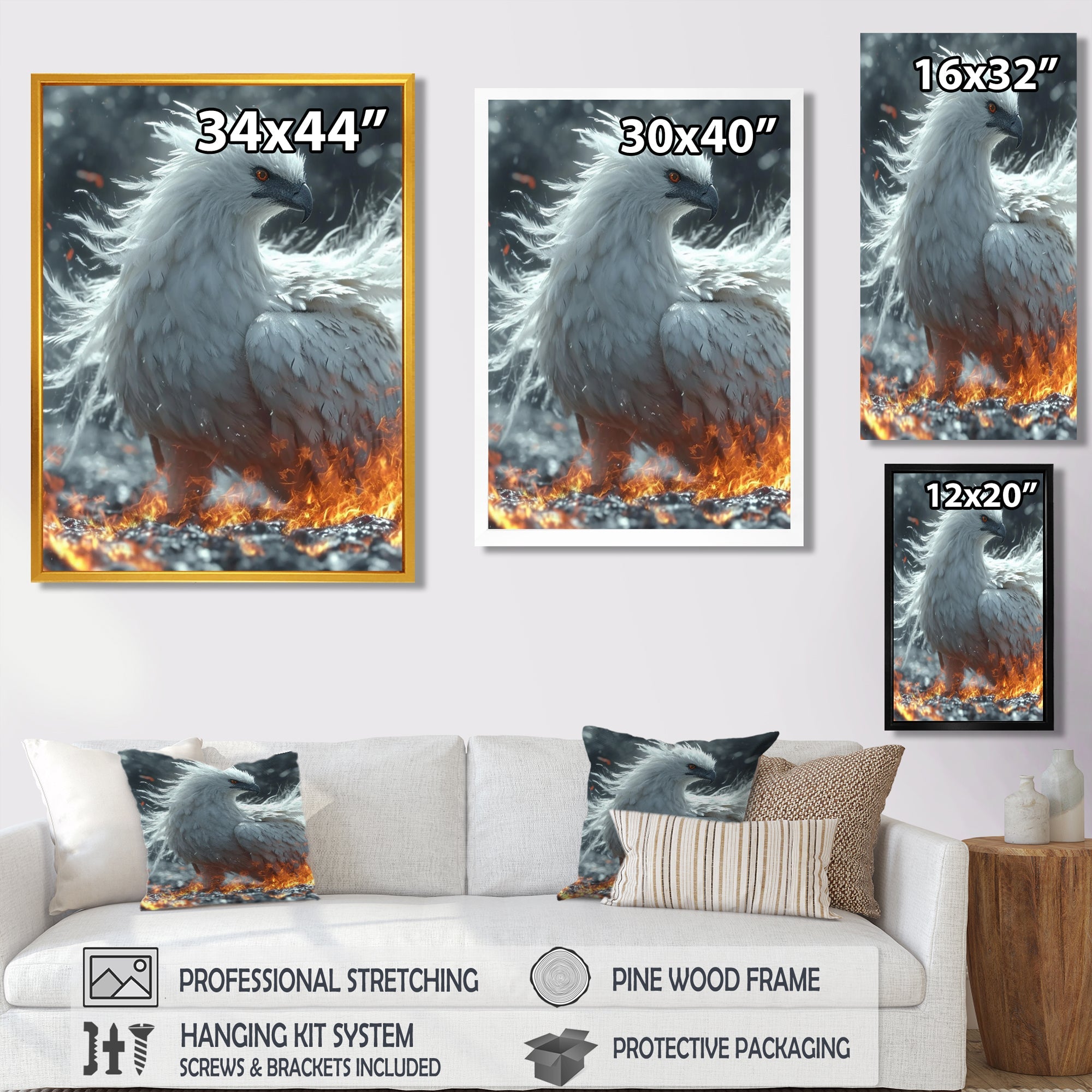 Mythical Majestic Firebird - Bird Wall Art Prints