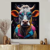 Cow With Cool Blue Sunglasses - Cow Fashion Wall Art Prints