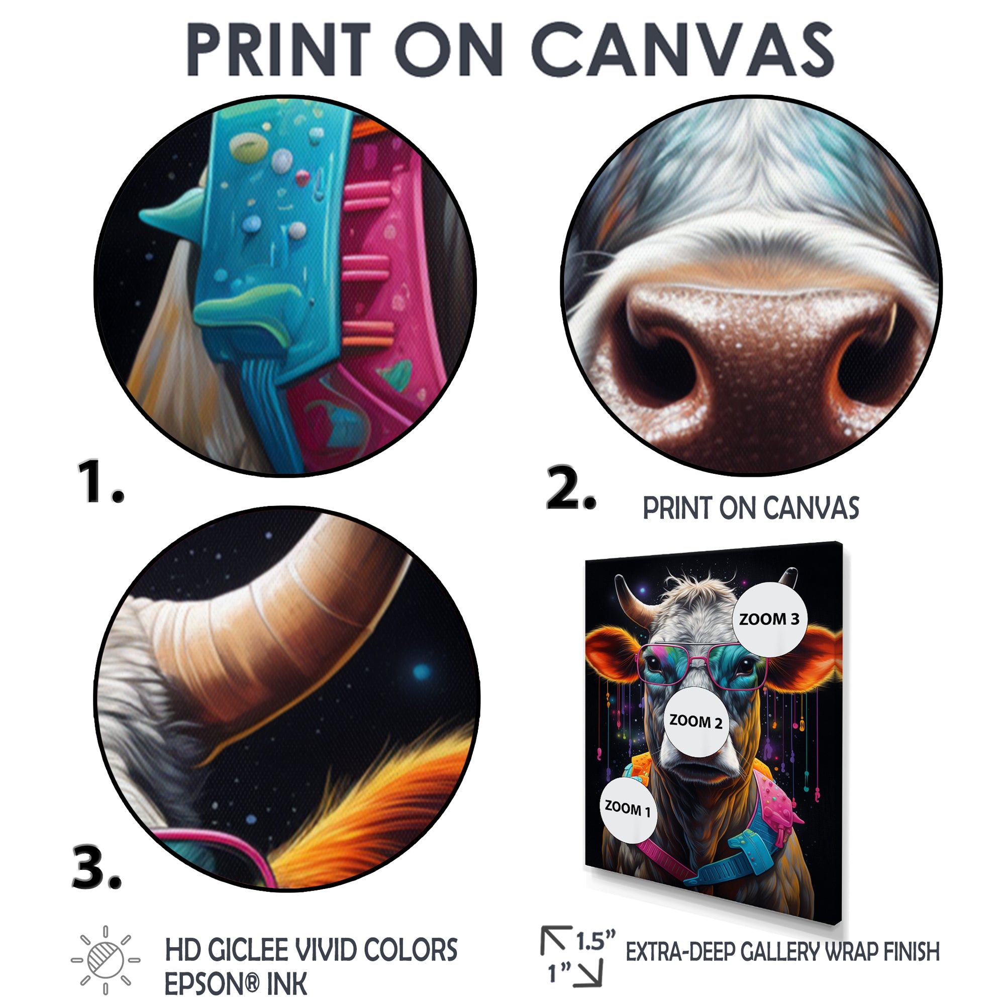 Cow With Cool Blue Sunglasses - Cow Fashion Wall Art Prints