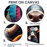 Cow With Cool Blue Sunglasses - Cow Fashion Wall Art Prints