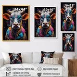 Cow With Cool Blue Sunglasses - Cow Fashion Wall Art Prints