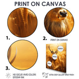 Noble Dear In Summer Wheatfields - Deer Landscape Framed Canvas Art