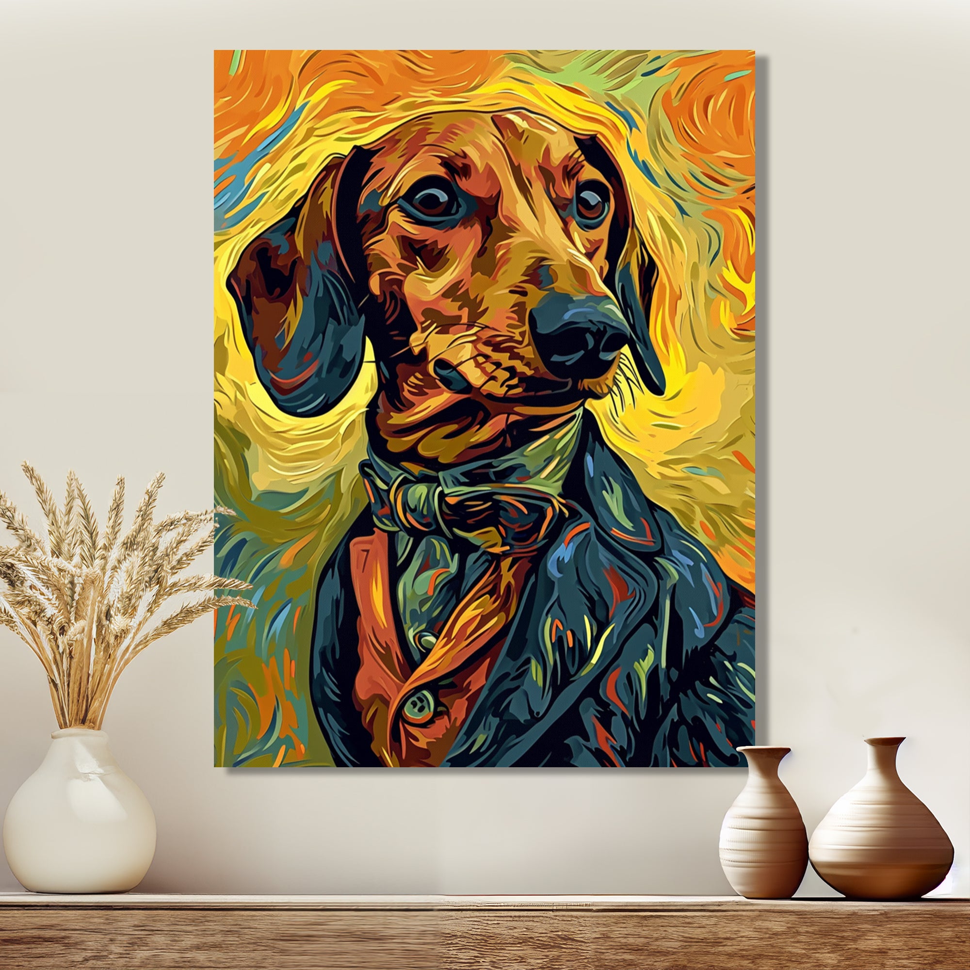 Stylish Dachshund In Elegant Suit - Dog Dachshund Wall Decor