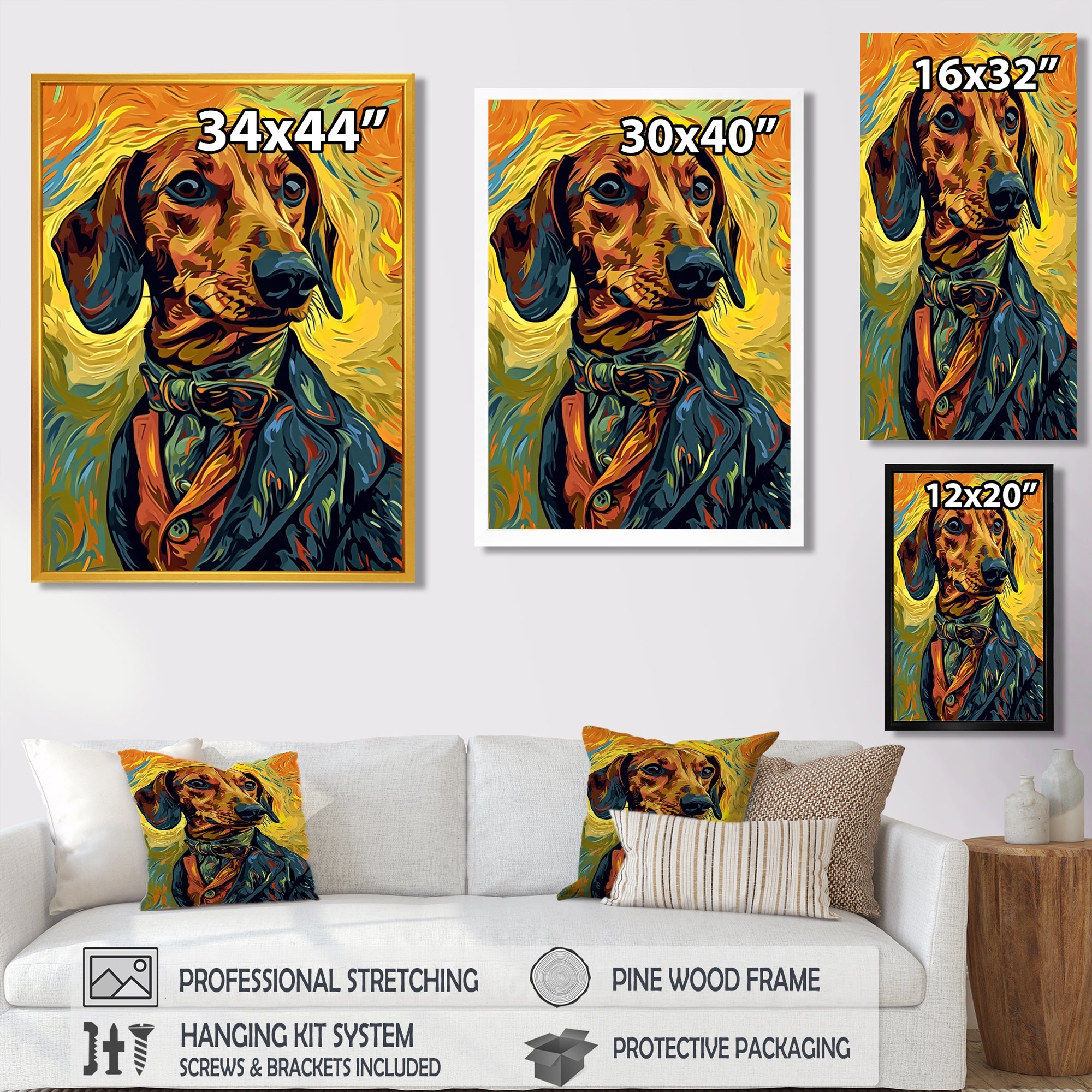 Stylish Dachshund In Elegant Suit - Dog Dachshund Wall Decor