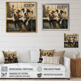 Two Dogs In The Bathtub Vintage - Brown Dog Bathroom Wall Art