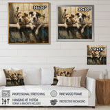 Two Dogs In The Bathtub Vintage - Brown Dog Bathroom Wall Art