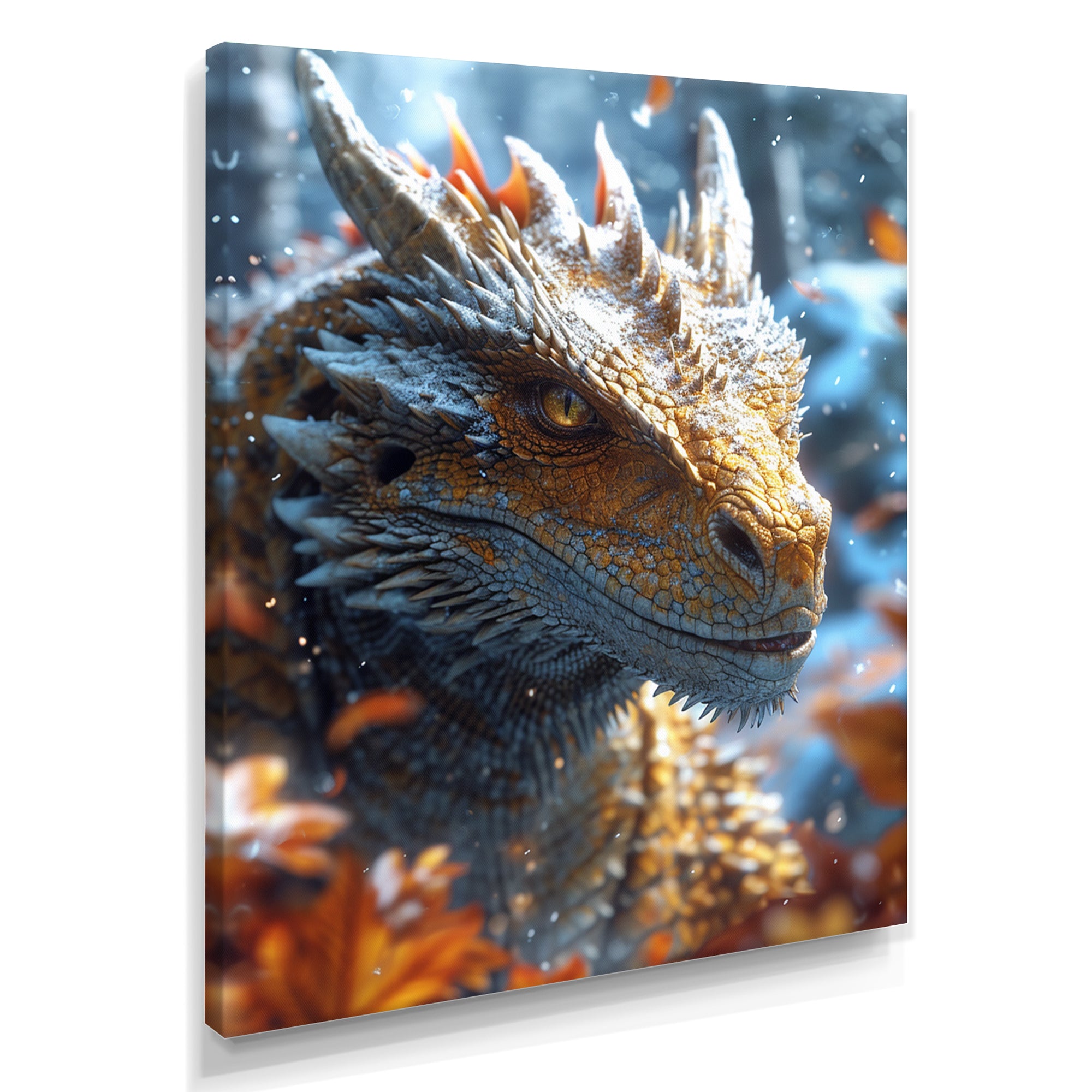 Majestic Dragon Fantasy Portrait - Dragons Home Decor Art