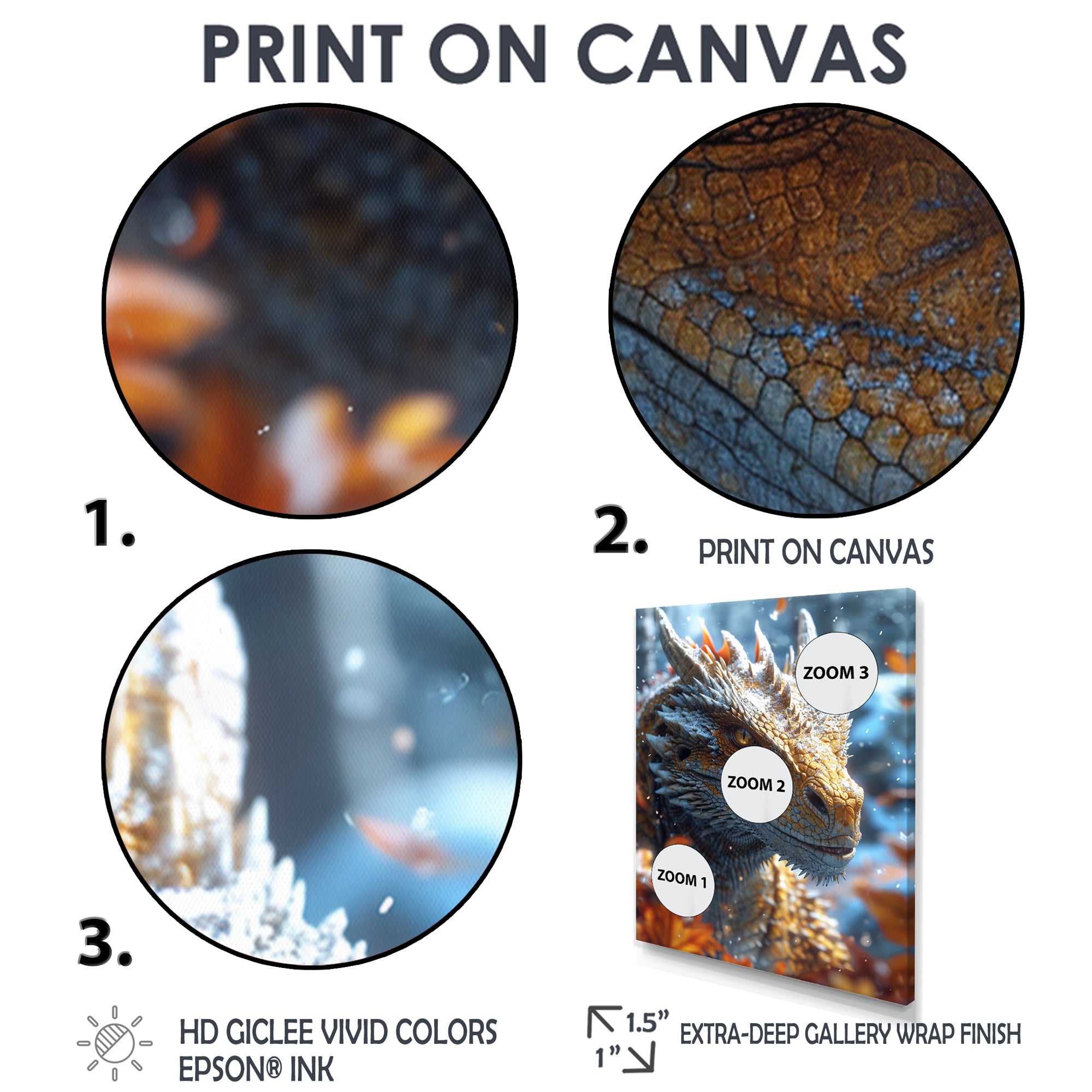 Majestic Dragon Fantasy Portrait - Dragons Home Decor Art